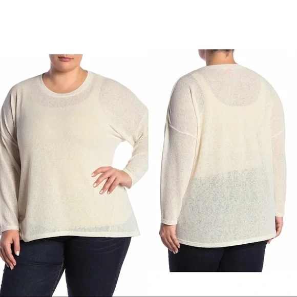 CATHERINE MALANDRINO DROP SHOULDER SHEER SWEATER - Picture 2 of 3